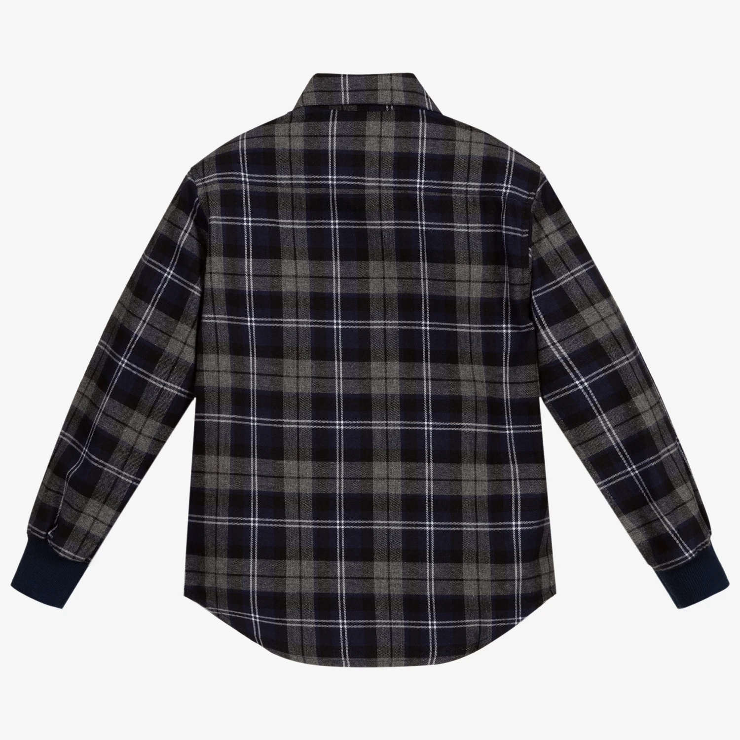 Pan Con Chocolate Boys Blue & Grey Checked Shirt - Image 3