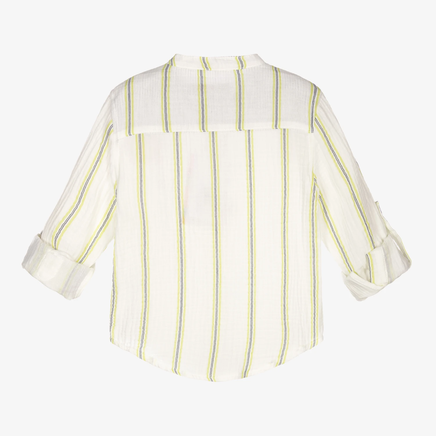 Pan Con Chocolate Boys Striped Cotton Shirt - Image 3