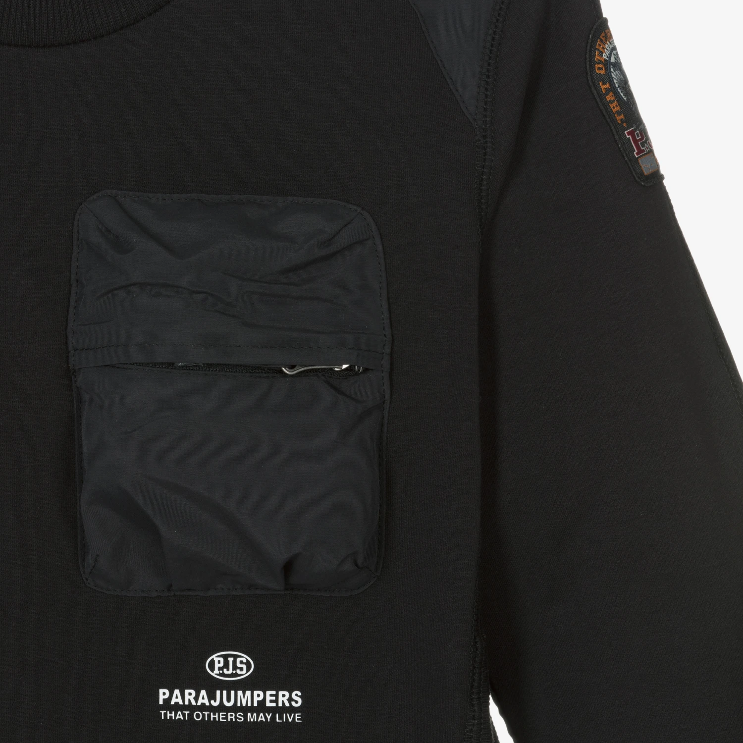 Parajumpers Boys Black Cotton Sweatshirt - Image 4