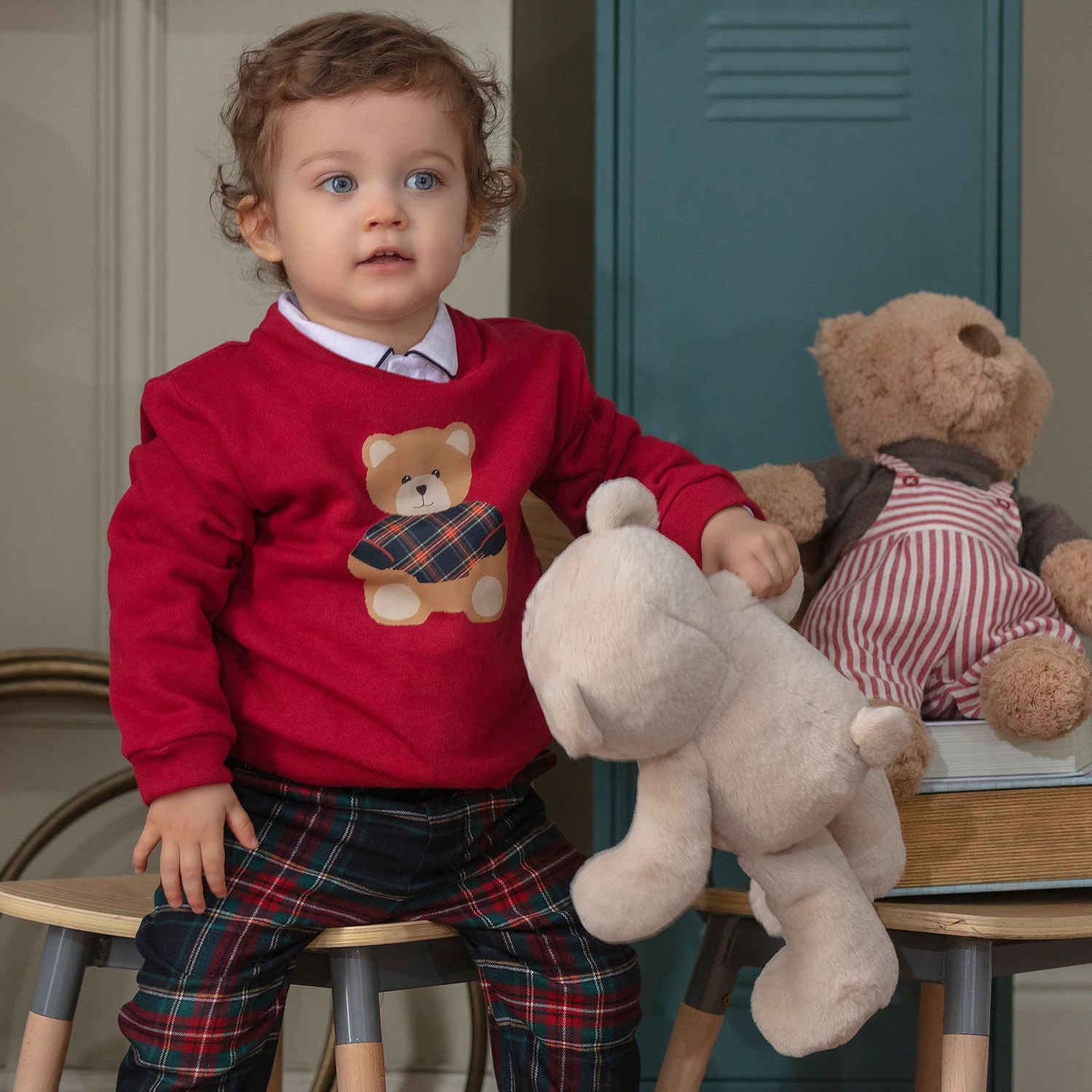 Patachou Boys Red Cotton Sweatshirt - Image 2