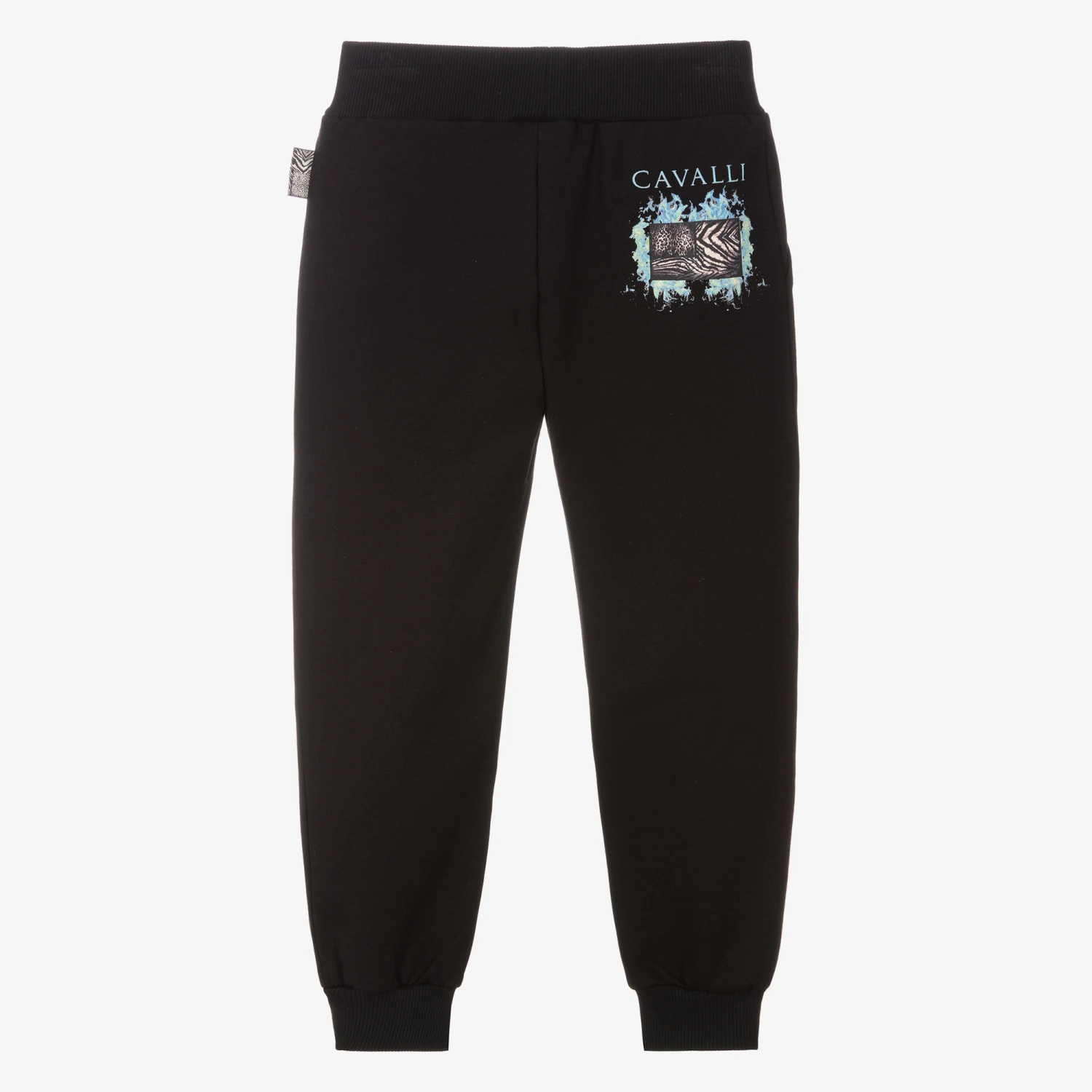 Roberto Cavalli Boys Black Cotton Joggers - Image 2