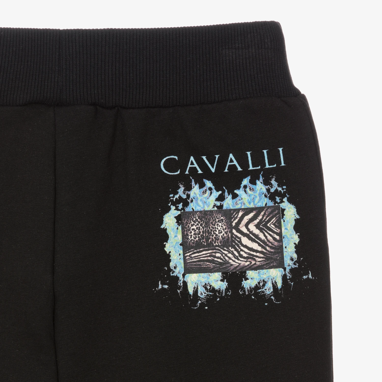 Roberto Cavalli Boys Black Cotton Joggers - Image 3