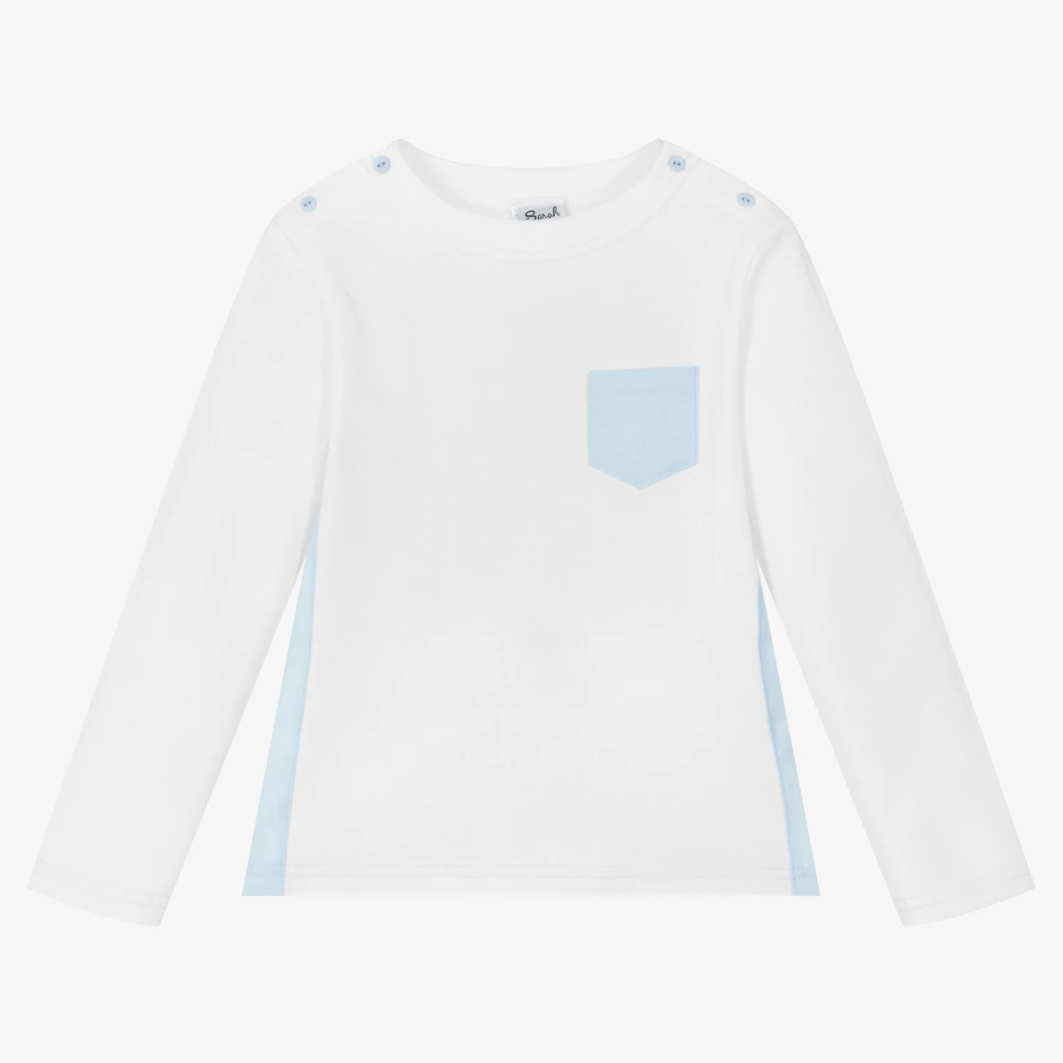 Sarah Louise Boys White Cotton Piqué Top