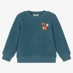 Stella McCartney Kids Boys Blue Fleece Fox Sweatshirt