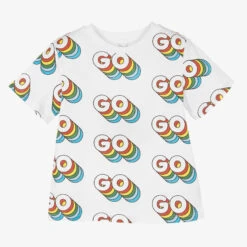 Stella McCartney Kids Boys White Cotton Graphic T-Shirt