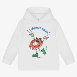 Stella McCartney Kids Boys White Graphic Hoodie