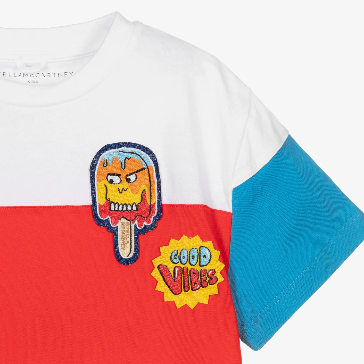 Stella McCartney Kids White Colourblock T-Shirt - Image 3