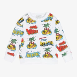 Stella McCartney Kids White Organic Cotton Sweatshirt