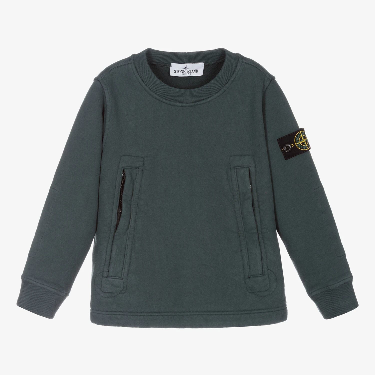 Stone Island Junior Boys Green Logo Sweatshirt
