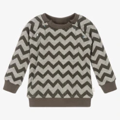 The Little Tailor Grey Cotton Zigzag Sweatshirt