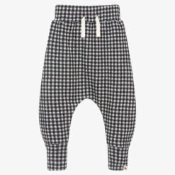 Turtledove London Black Gingham Cotton Joggers