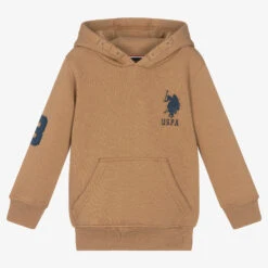 U.S. Polo Assn. Boys Brown Embroidered Logo Hoodie