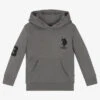 U.S. Polo Assn. Boys Grey Cotton Logo Hoodie