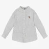U.S. Polo Assn. Boys Grey Cotton Logo Shirt