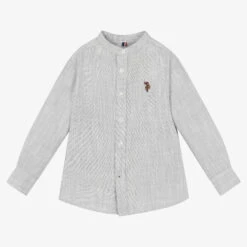 U.S. Polo Assn. Boys Grey Cotton Logo Shirt
