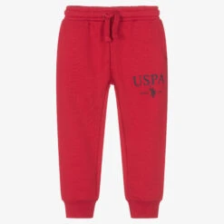U.S. Polo Assn. Boys Red Cotton Logo Joggers