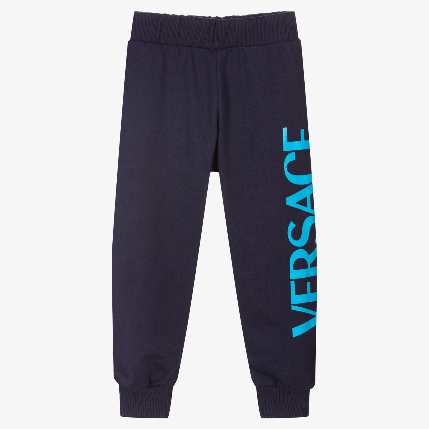 Versace Blue Cotton Logo Joggers