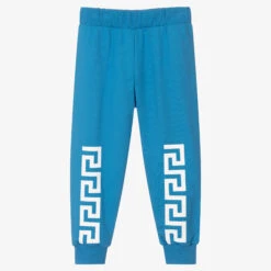 Versace Blue & White Logo Joggers