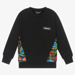 Versace Boys Black Cotton Sweatshirt