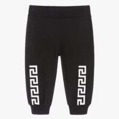 Versace Boys Black Greca Logo Joggers