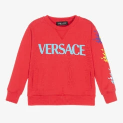 Versace Boys Red Medusa Sunnies Sweatshirt
