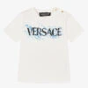 Versace Boys White Splash Logo T-Shirt