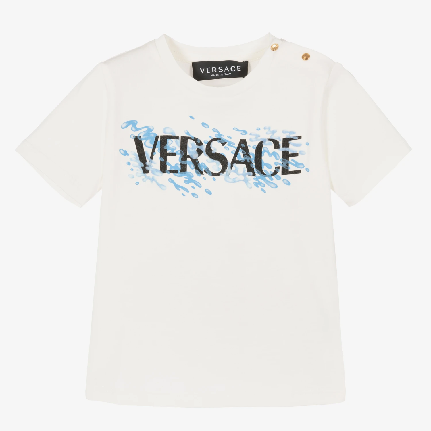 Versace Boys White Splash Logo T-Shirt