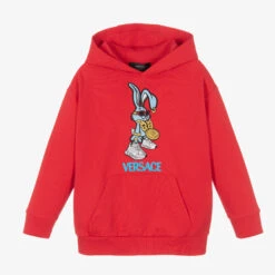 Versace Red Bunny Logo Hoodie